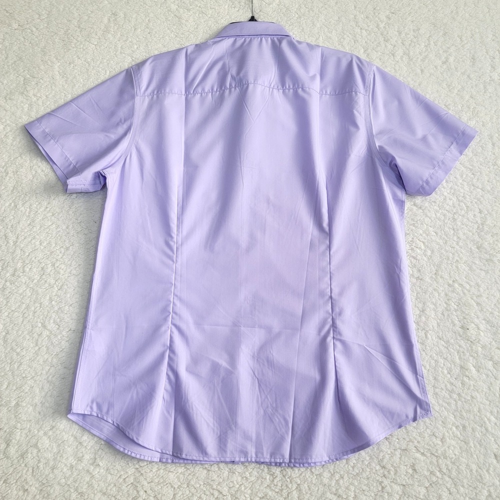 COOFANDY Button Down Shirt Mens Medium Purple Short Sleeve Solid Casual Top NWT - Picture 2 of 7